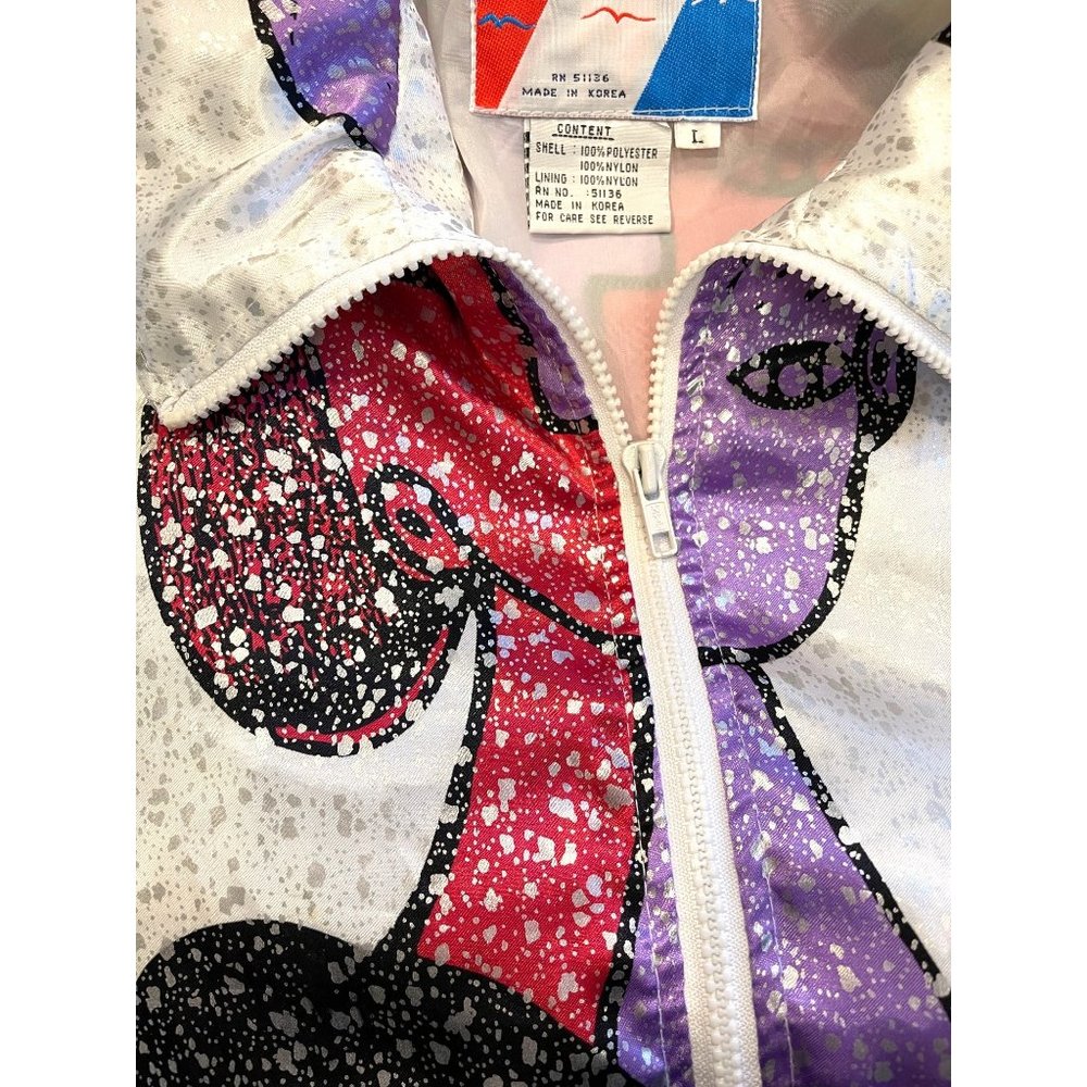Women's Vintage Picasso Bomber Jacket Windbreaker Size L - Picture 7 of 11